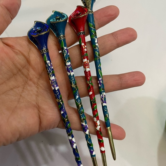 Hair Stick / pin ( Green, Red, Blue) - Picture 7 of 11